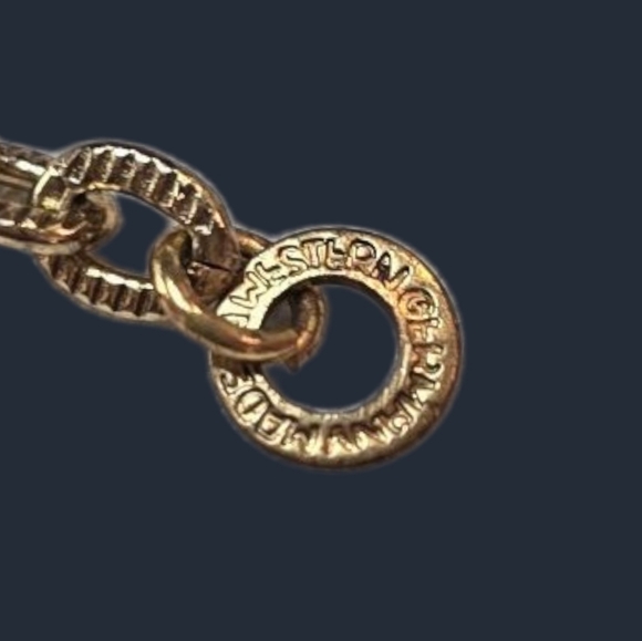 West Germany Vintage Peacock Blue Rhinestones & Pearls Filigree Necklace - Picture 6 of 9